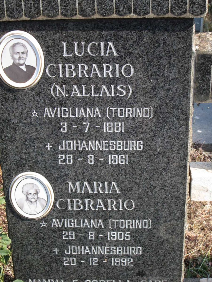 CIBRARIO Lucia 1881-1961 :: CIBRARIO Maria 1905-1992 :: CIBRARIO Felice Piero 1914-1990