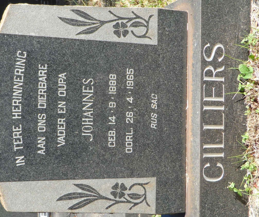CILLIERS Johannes 1888-1965