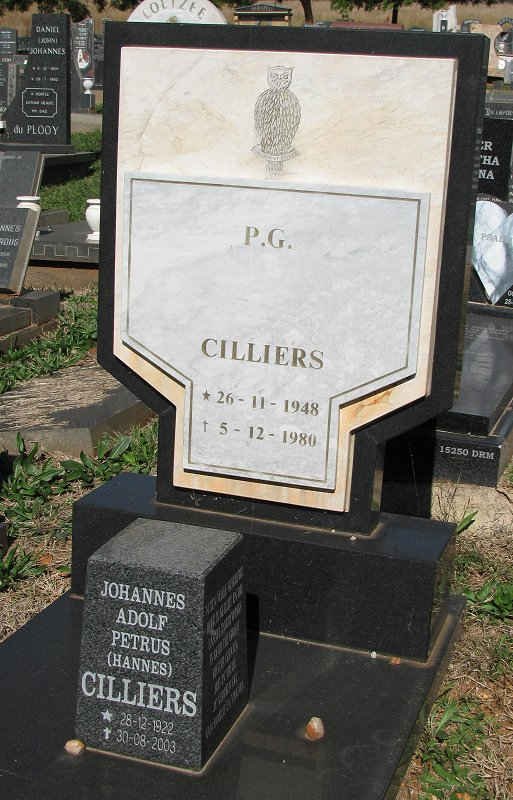 CILLIERS Johannes Adolf Petrus 1922-2003 :: CILLIERS P.G. 1948-1980