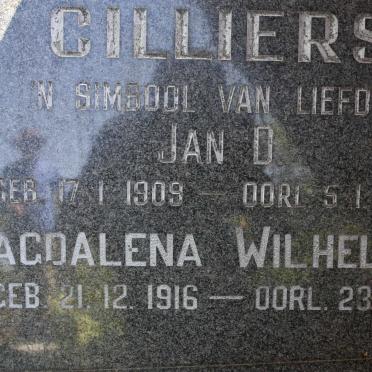 CILLIERS Jan D. 1909-1966 &amp; Magdalena Wilhelmina 1916-1999