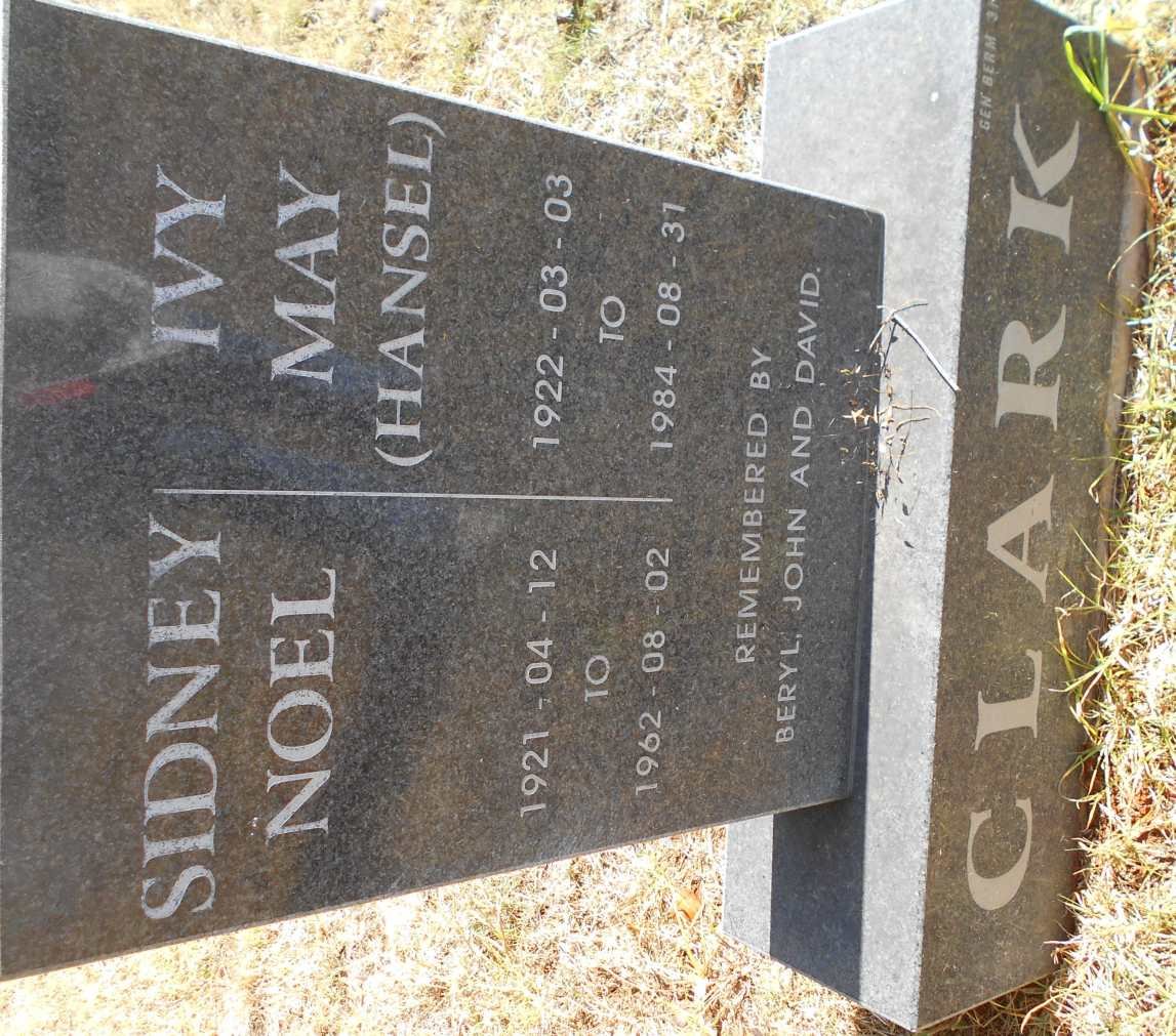CLARK Sidney Noel 1921-1962 &amp; Ivy May HANSEL 1922-1984