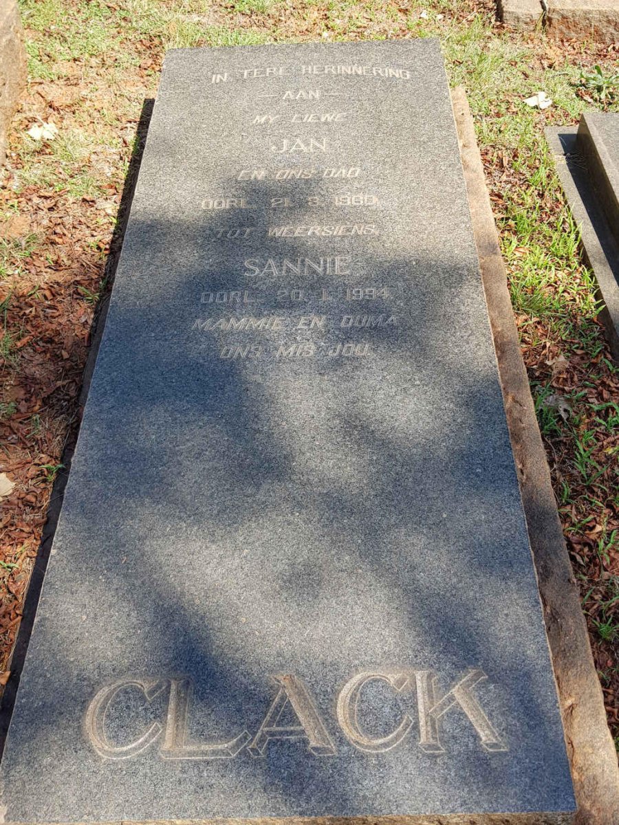 CLACK Jan -1960 &amp; Sannie -1994