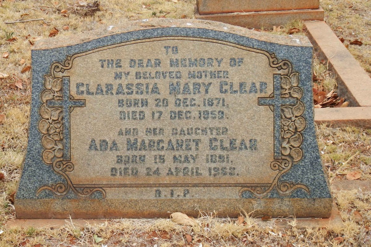 CLEAR Clarassia Mary 1871-1959 :: CLEAR Ada Margaret 1891-19?3