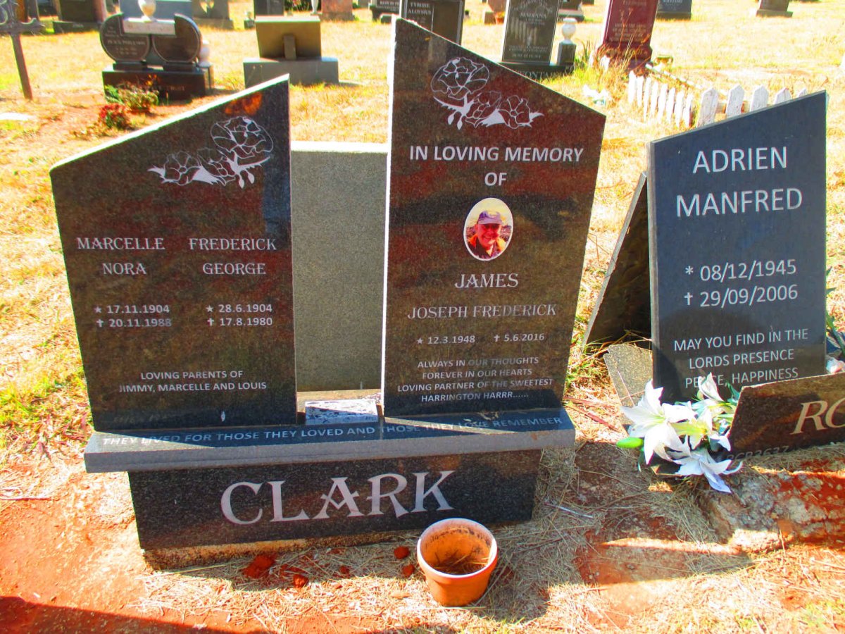 CLARK Frederick George 1904-1980 &amp; Marcelle Nora 1904-1988 :: CLARK James Joseph Frederick 1948-2016