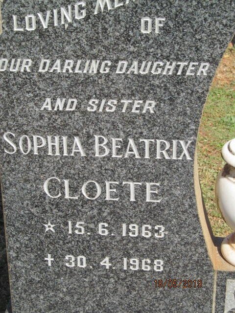 CLOETE Sophia Beatrix 1963-1968