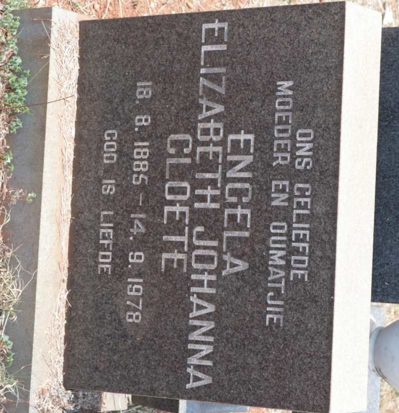 CLOETE Engela Elizabeth Johanna 1885-1978