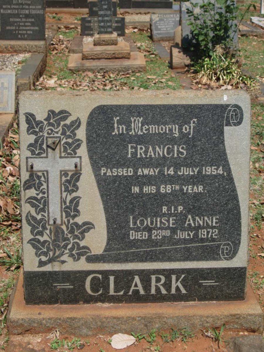CLARK Francis -1954 &amp; Louise Anne -1972