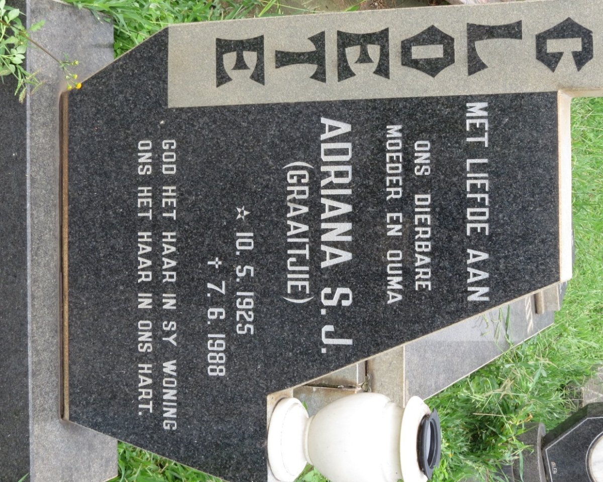 CLOETE Adriana S.J. 1925-1988