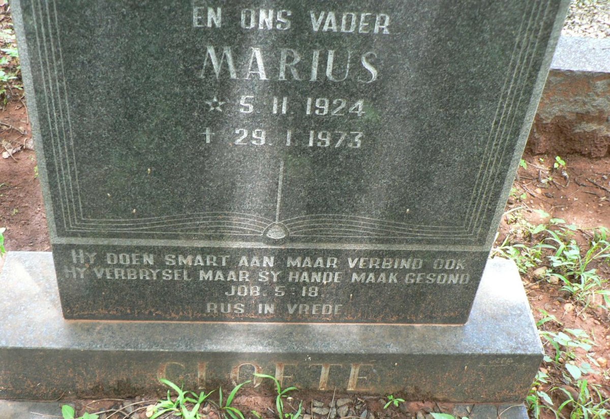 CLOETE Marius 1924-1973