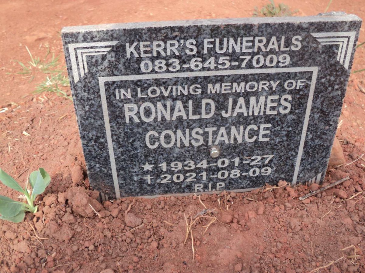 CONSTANCE Ronald James 1934-2021