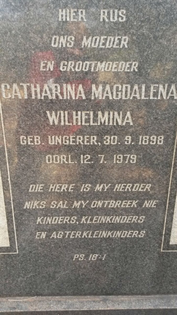 COERTZEN Catharina Magdalena Wilhelmina UNGERER 1898-1979