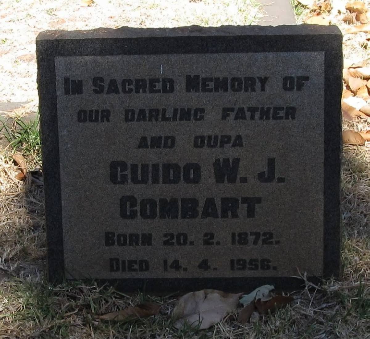 COMBART Guido W.J. 1872-1956 