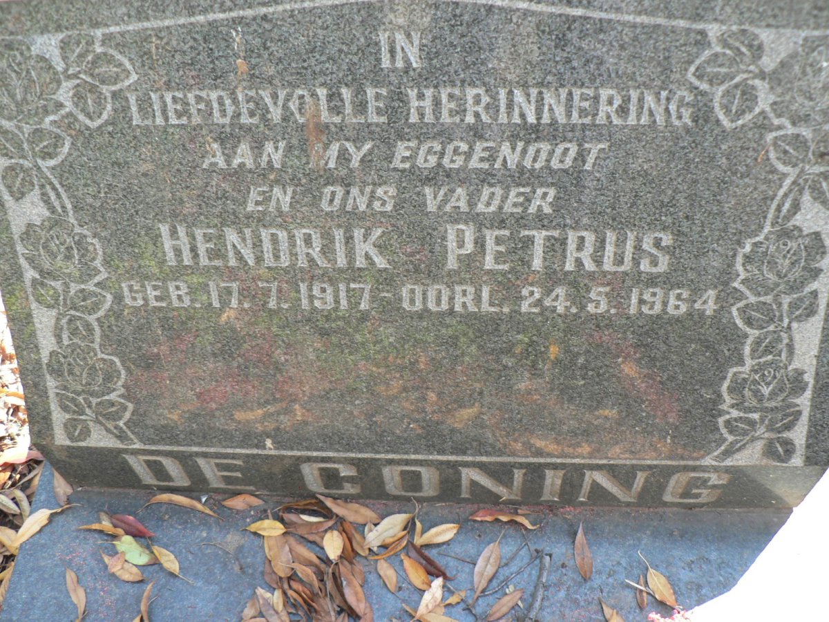 CONING Hendrik Petrus, de 1917-1964
