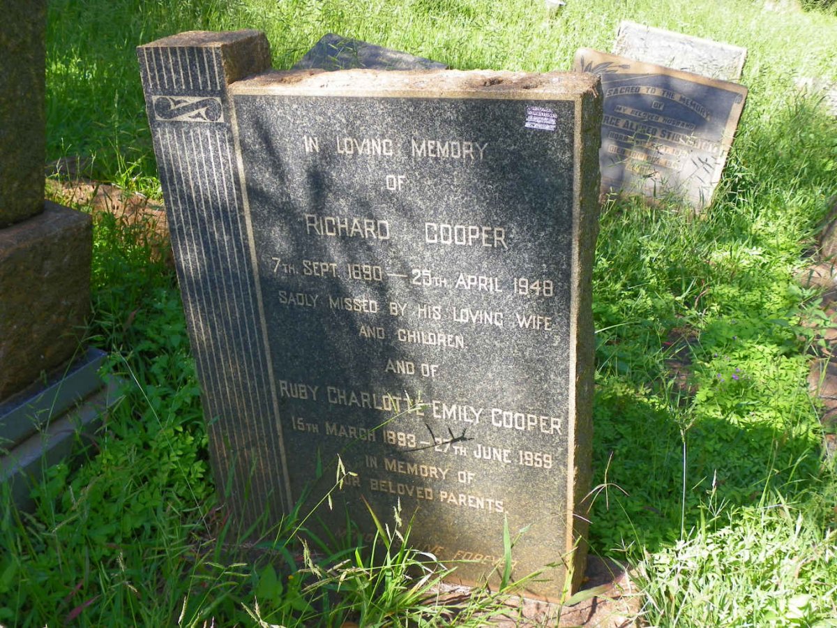 COOPER Richard 1890-1948 &amp; Ruby Charlotte Emily 1893-1959