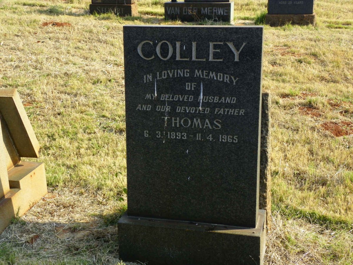 COLLEY Thomas 1893-1965