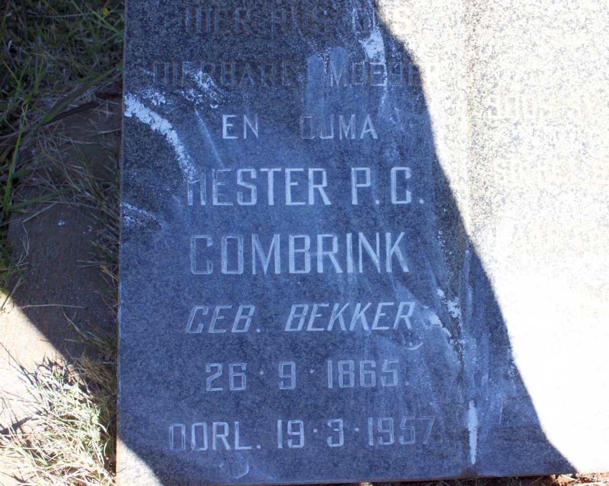 COMBRINK Hester P.C. nee BEKKER 1865-1957