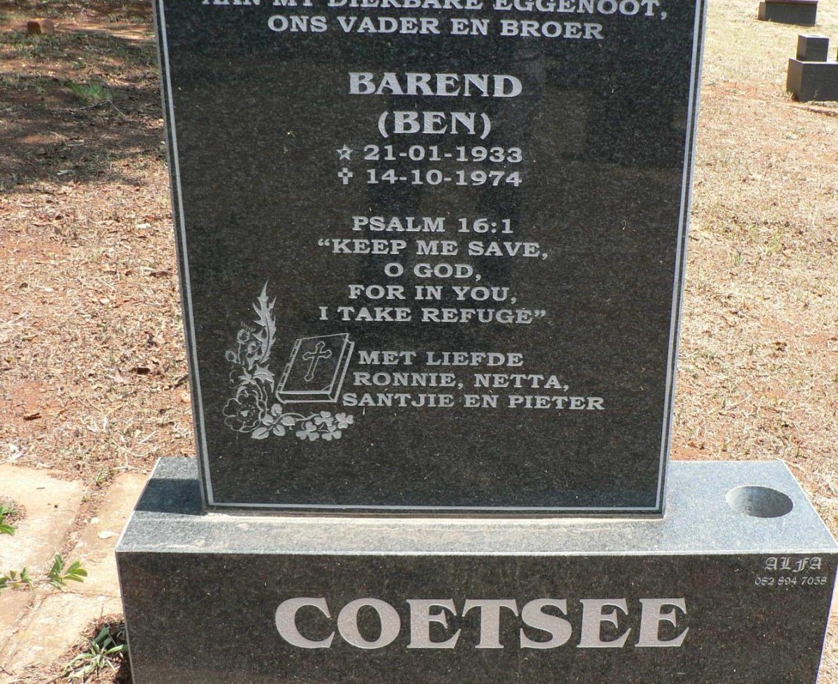 COETSEE Barend 1933-1974
