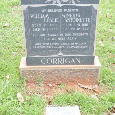 CORRIGAN William Leslie 1889-1950 &amp; Minerva Antoinette 1891-1973