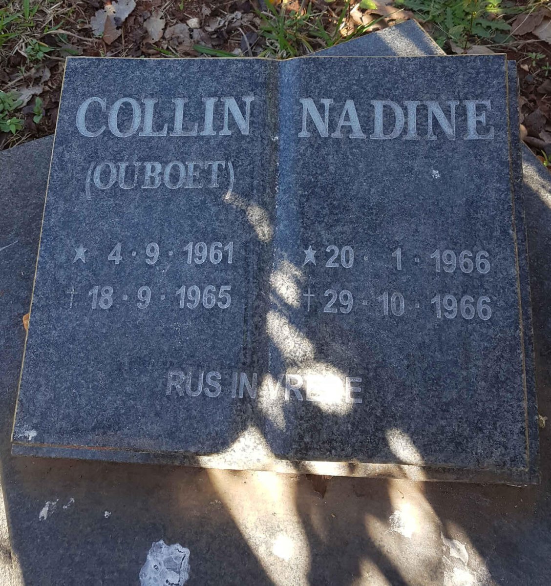 COX Collin 1961-1965 :: COX Nadine 1966-1966