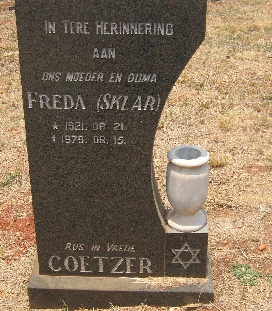 COETZER Freda nee SKLAR 1921-1979