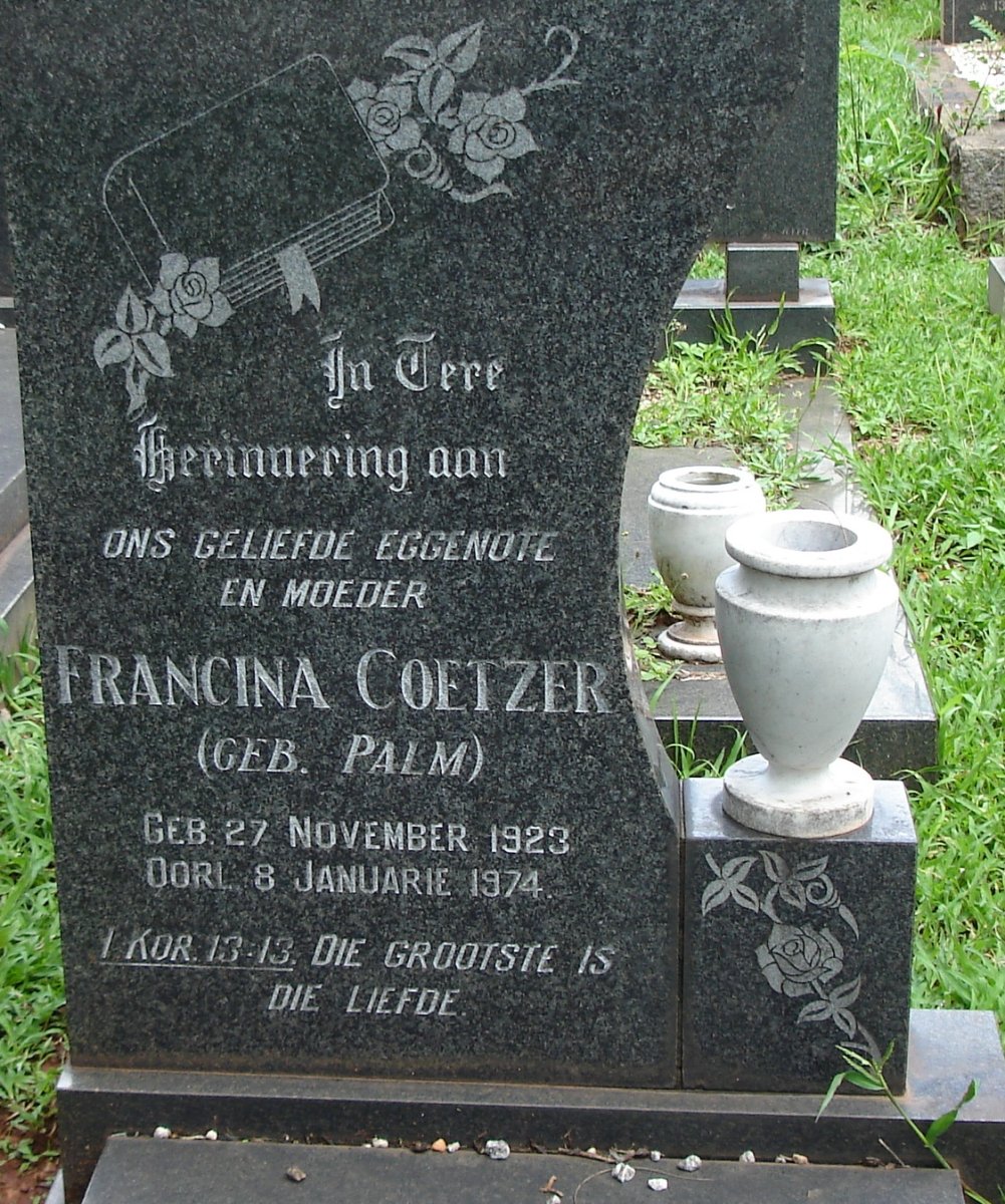 COETZER Francina nee PALM 1923-1974