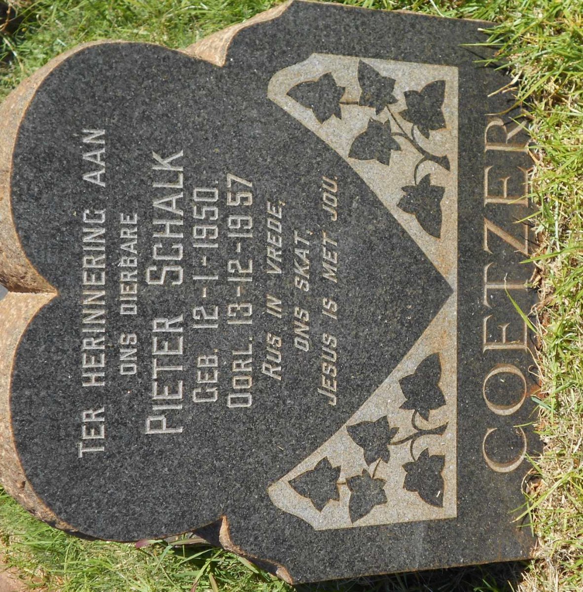 COETZER Pieter Schalk 1950-1957
