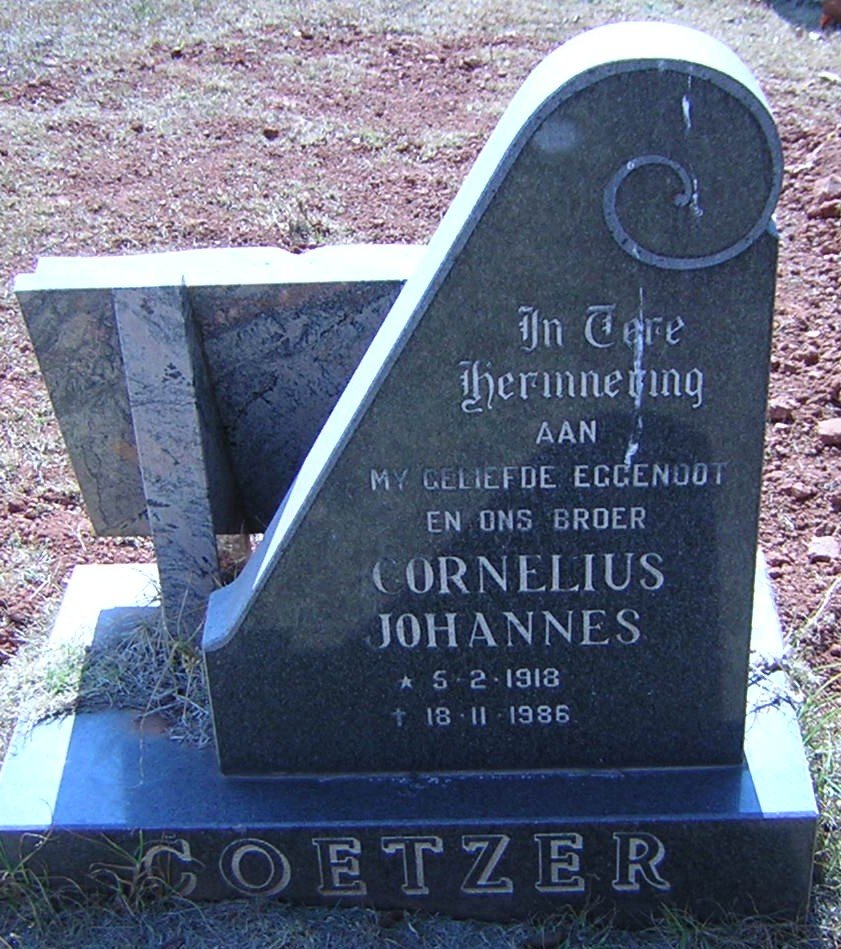 COETZER Cornelius Johannes 1918-1986
