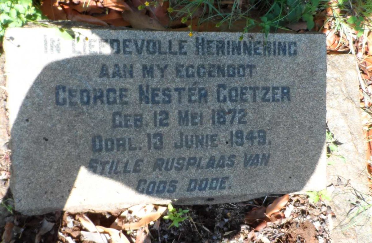 COETZER George Nester 1872-1949