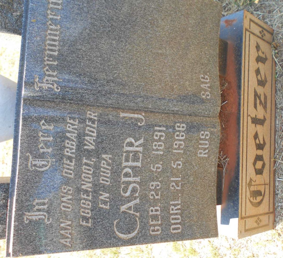 COETZER Casper J. 1891-1966