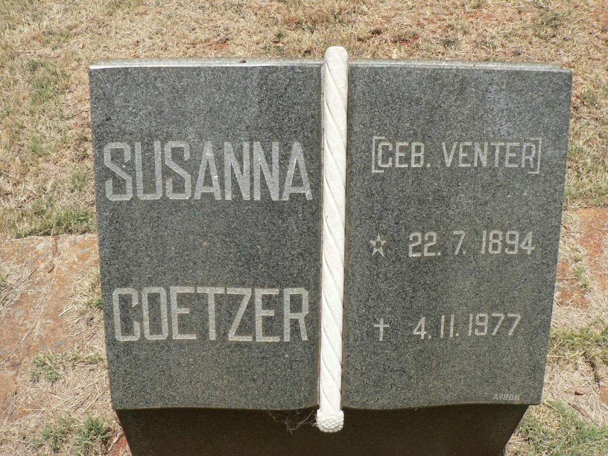 COETZER Susanna nee VENTER 1894-1977