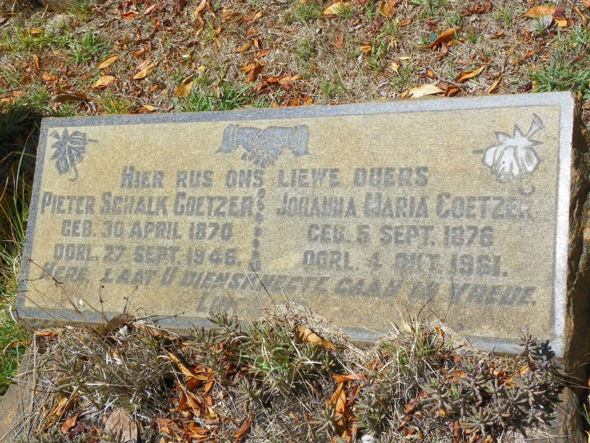 COETZER Pieter Schalk 1870-1946 &amp; Johanna Maria 1876-1961