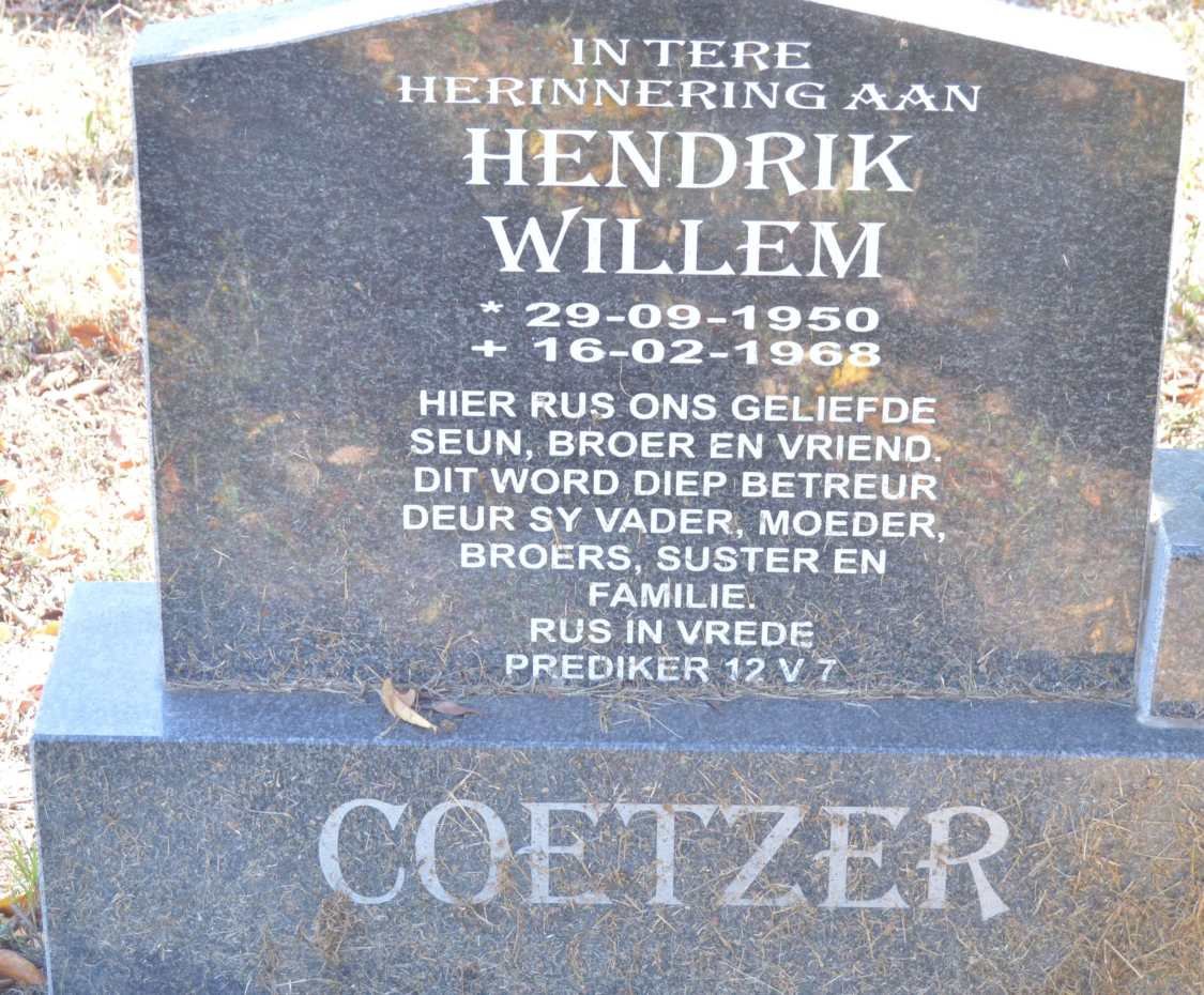 COETZER Hendrik Willem 1950-1968