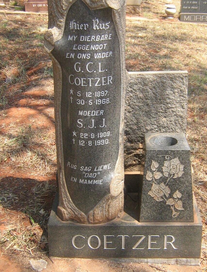 COETZER G.C.L. 1897-1968 &amp; S.J.J. 1909-1990