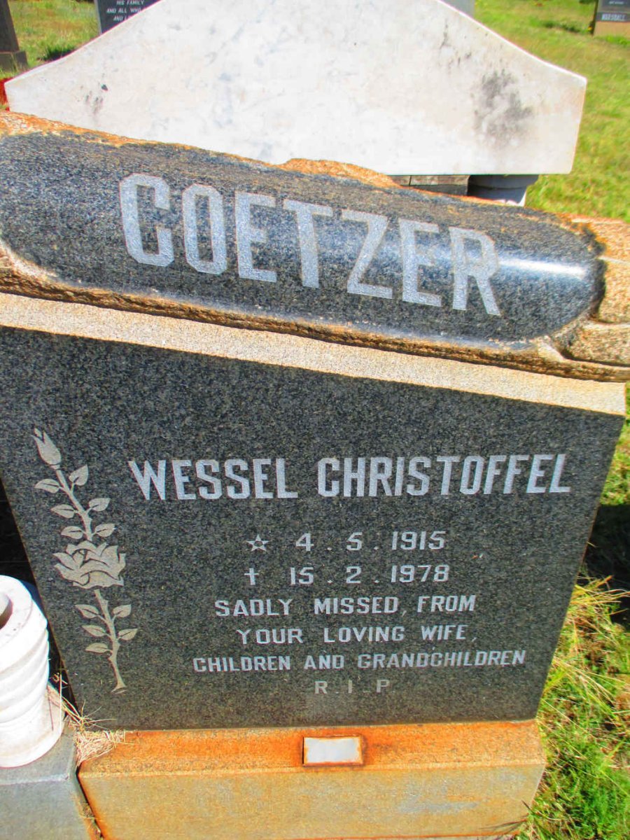 COETZER Wessel Christoffel 1915-1978