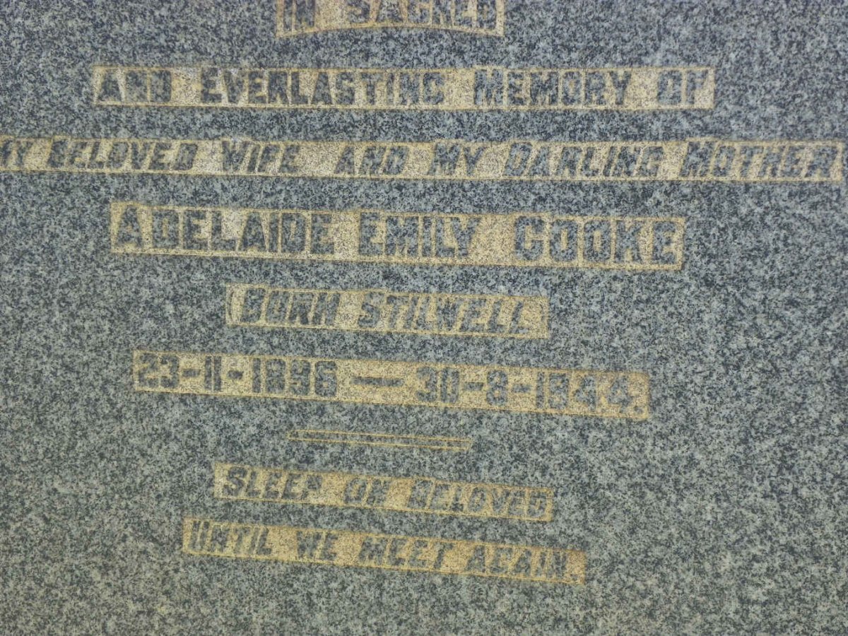COOKE Adelaide Emily nee STILWELL 1886-1944