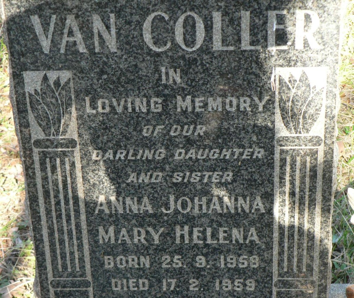 COLLER Anna Johanna Mary Helena, van 1958-1959