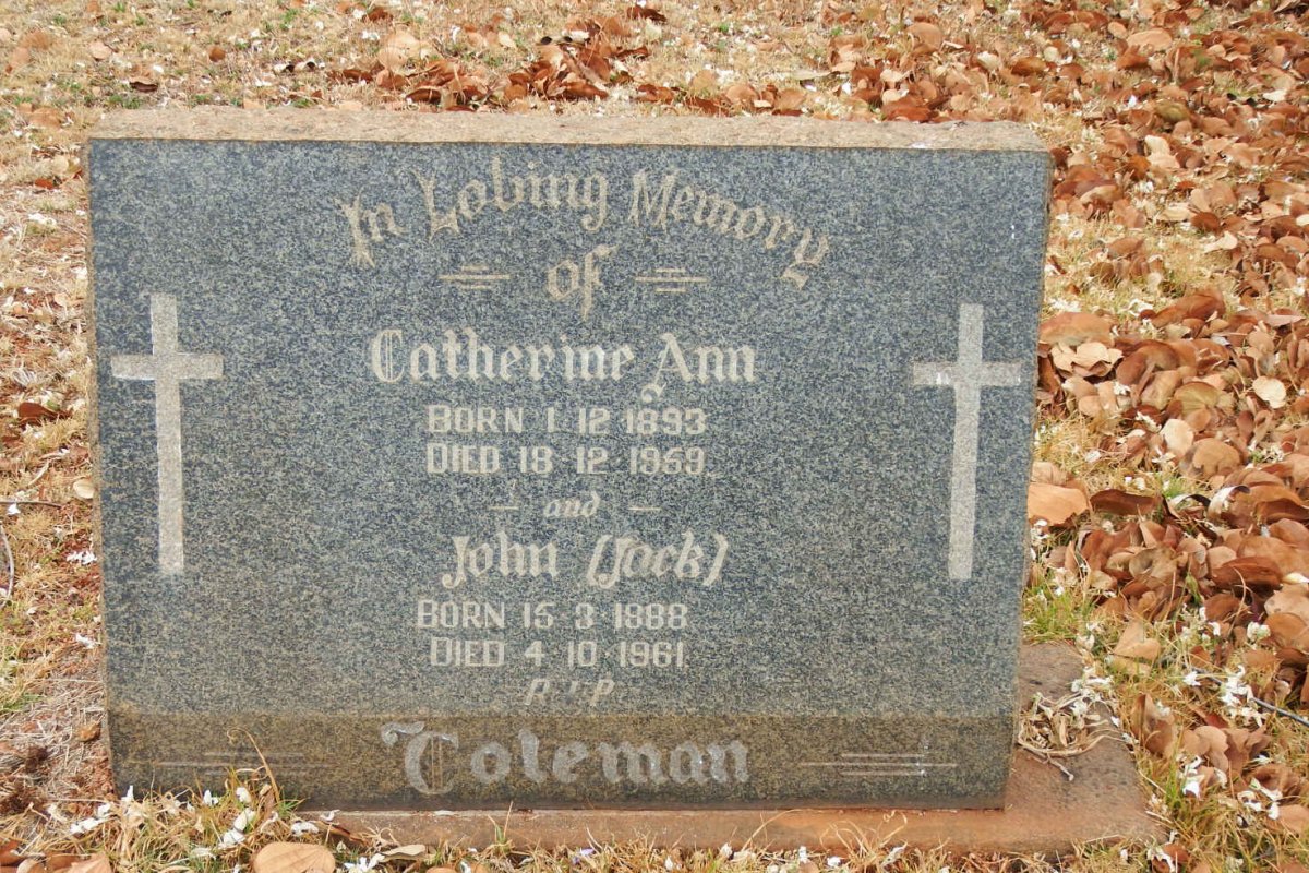 COLEMAN John 1888-1961 &amp; Catherine Ann 1893-1959