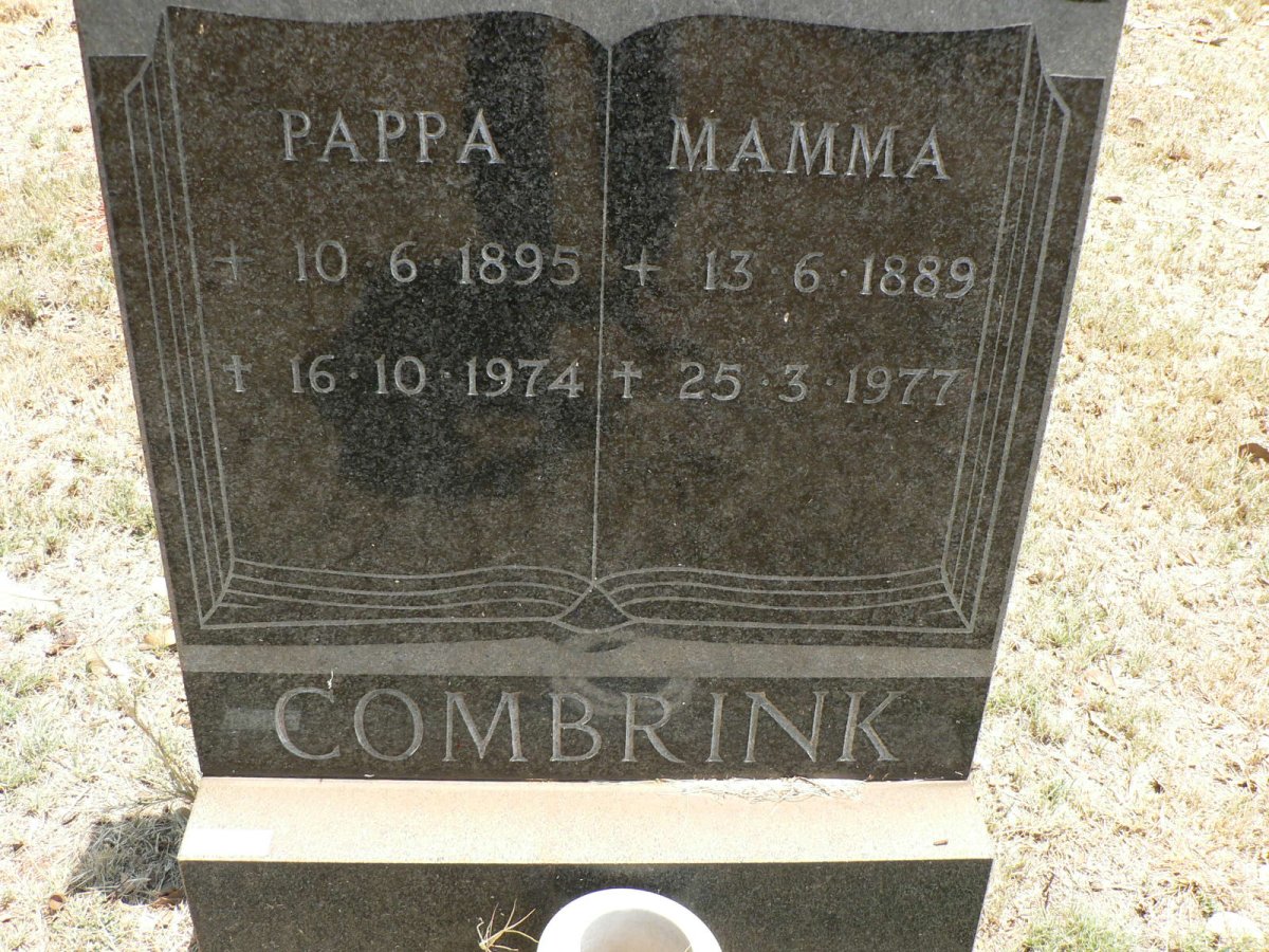 COMBRINK Pappa 1895-1974 &amp; Mamma 1889-1977