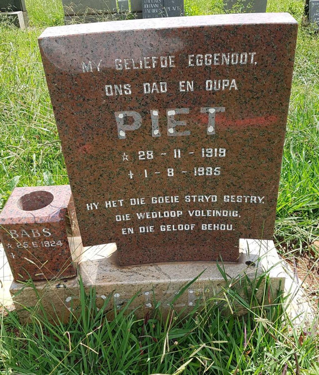 COETZEE Piet 1919-1985 &amp; Babs 1924-