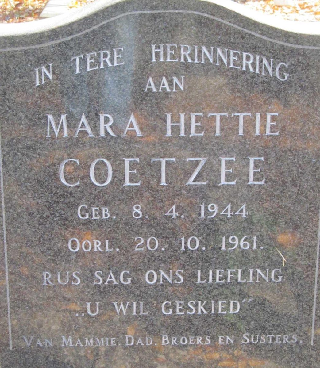 COETZEE Mara Hettie  1944-1961