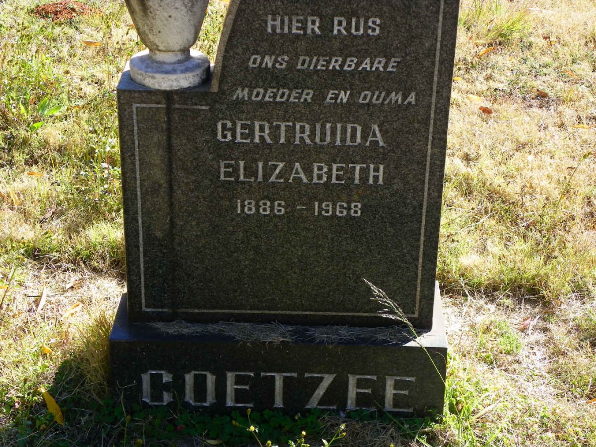 COETZEE Gertruida Elizabeth 1886-1968