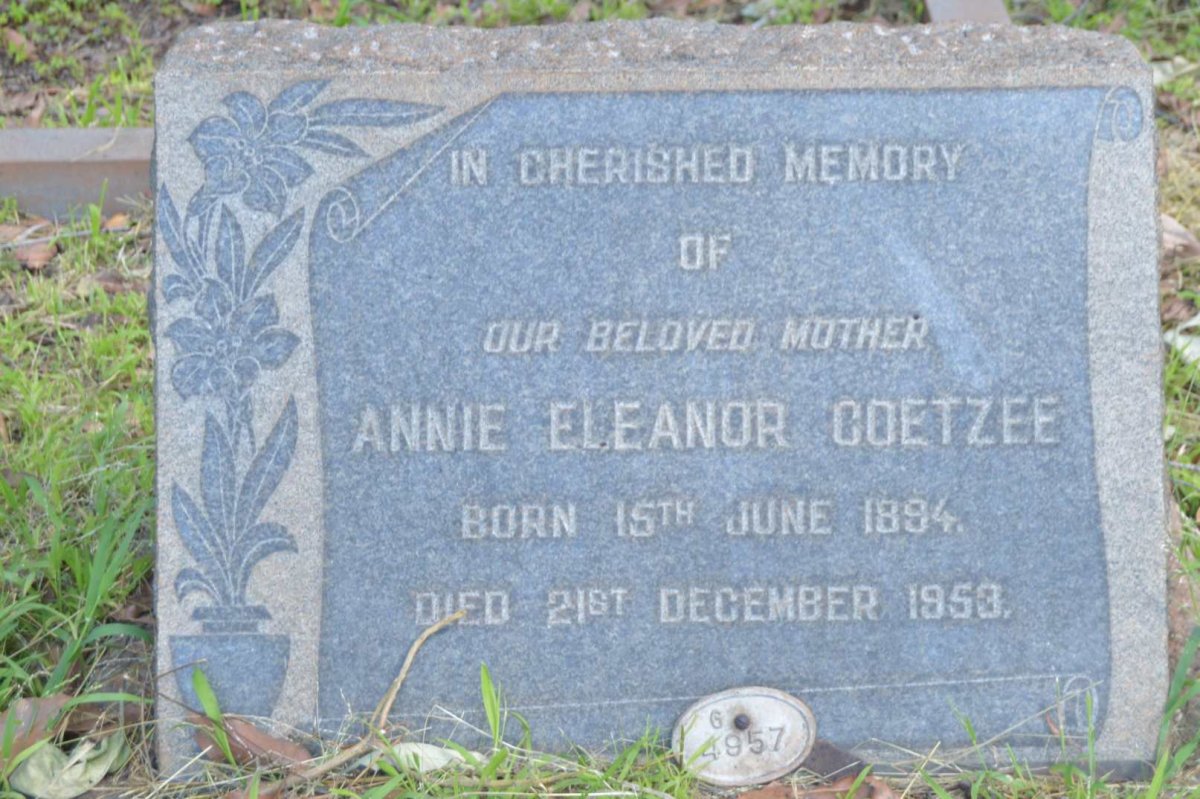 COETZEE Annie Eleanor 1894-1953