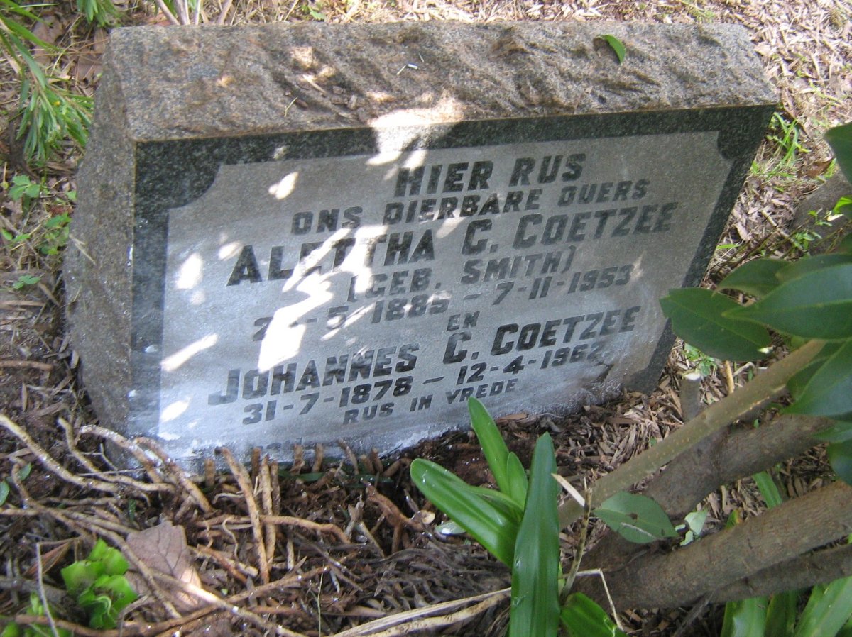 COETZEE Johannes C. 1878-1962 &amp; Alettha C. SMITH 1885-1953