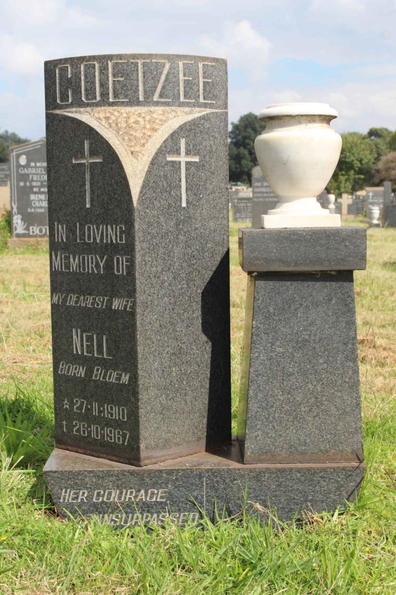 COETZEE Nell nee BLOEM 1910-1967