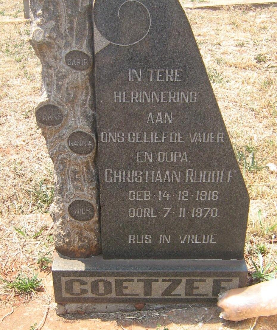 COETZEE Christiaan Rudolf 1916-1970