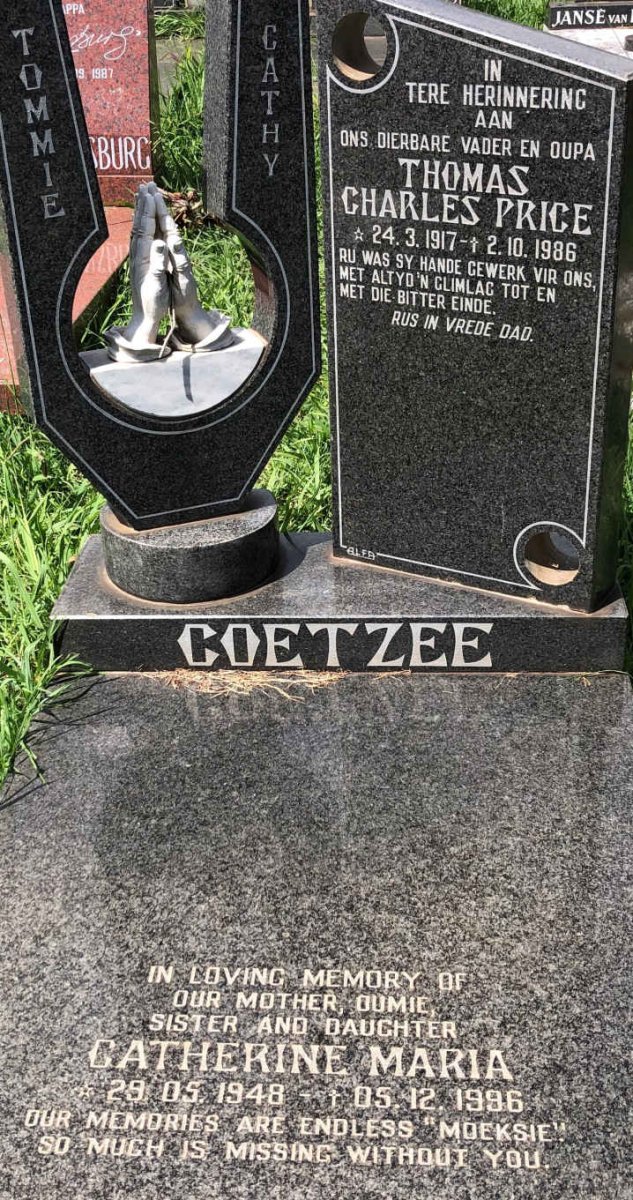 COETZEE Thomas Charles Price 1917-1986 :: COETZEE Catherine Maria 1948-1996