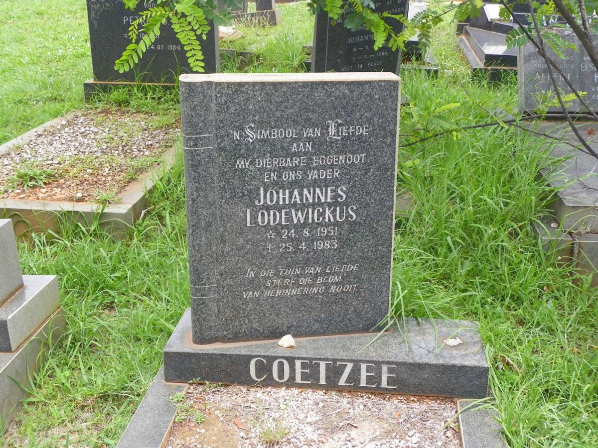 COETZEE Johannes Lodewickus 1951-1983