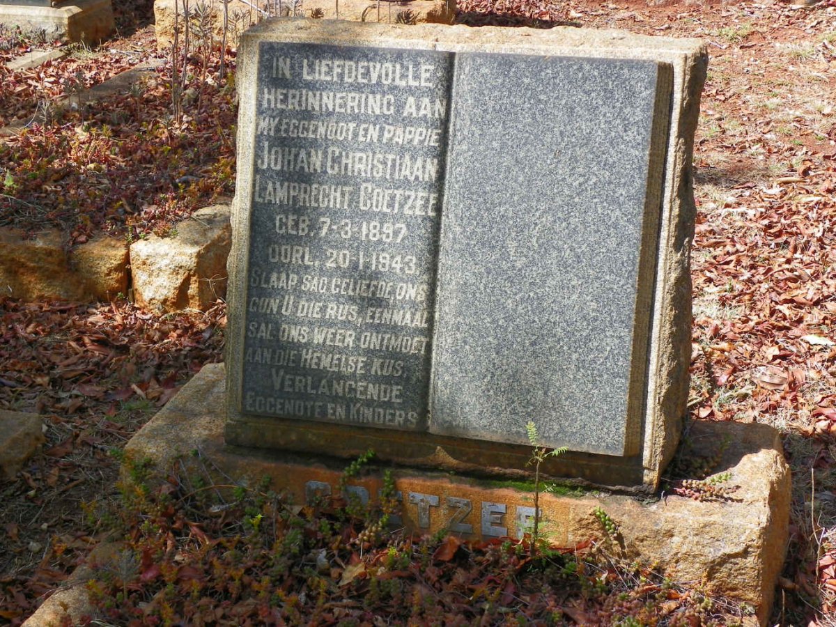 COETZEE Johan Christiaan Lamprecht 1897-1943