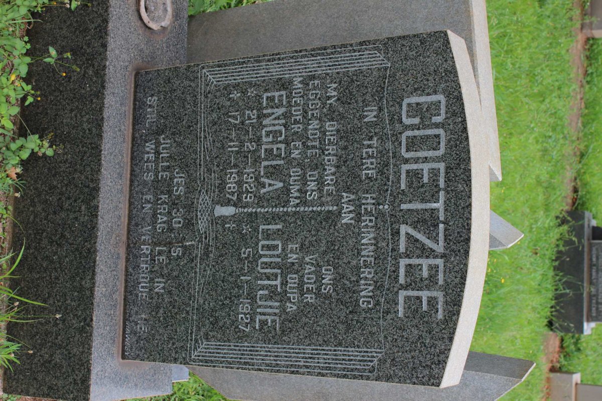 COETZEE Loutjie 1927- &amp; Engela 1929-1987