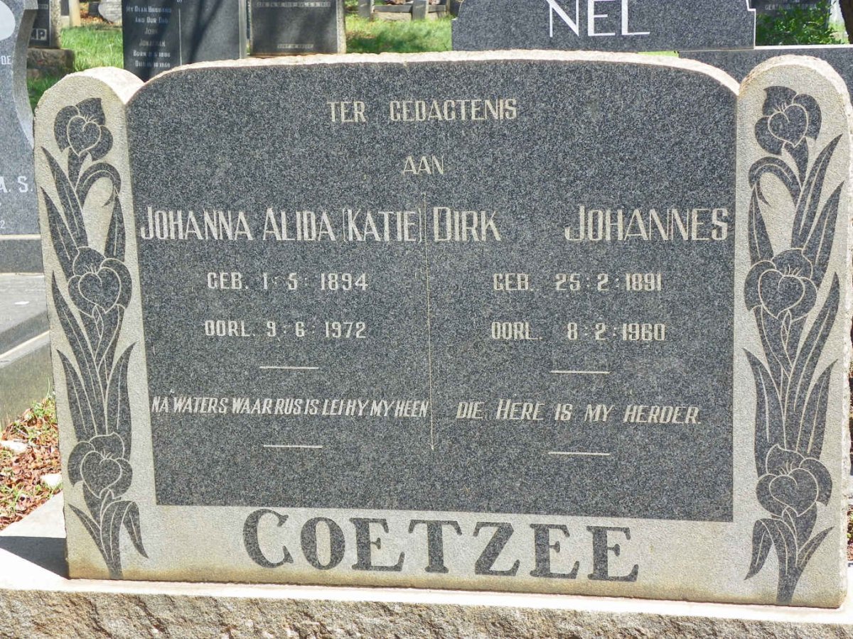 COETZEE Dirk Johannes 1891-1960 &amp; Johanna Alida 1894-1972